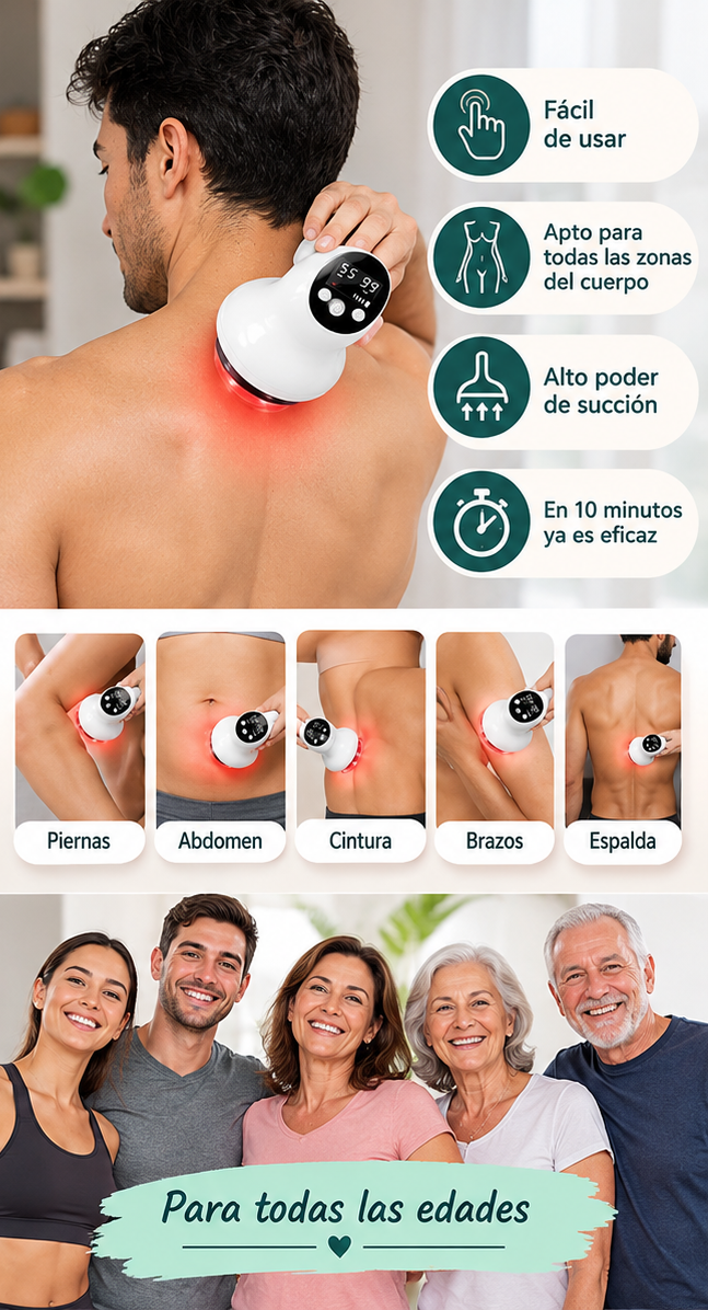 Ventosa Anti-Celulitis Eléctrica – Piel Lisa, Masajes y Glúteos Firmes